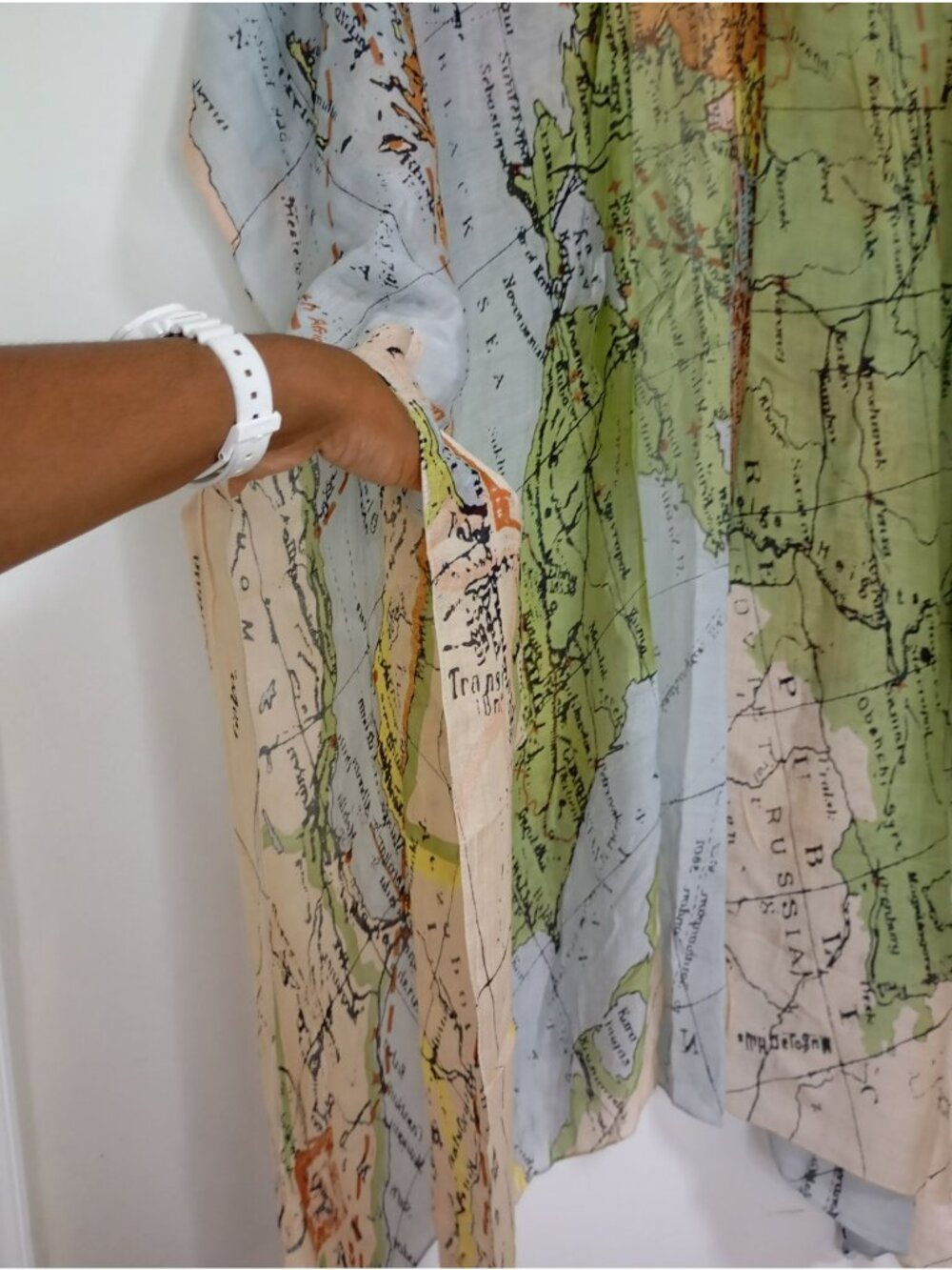 One Hundred Stars Map Print Kimono Jacket Open Front Lightweight Womens One Size - Picture 5 of 10